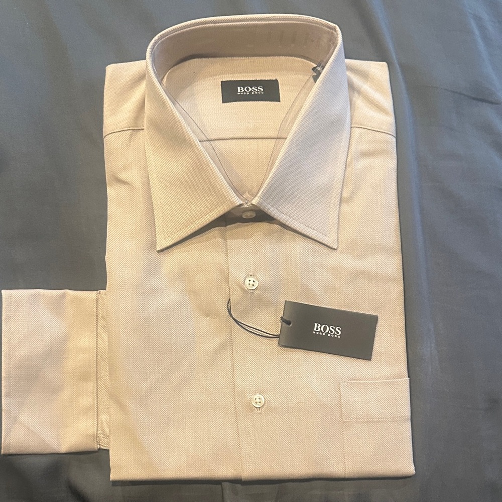 Boss Men's Beige Dress Shirt
